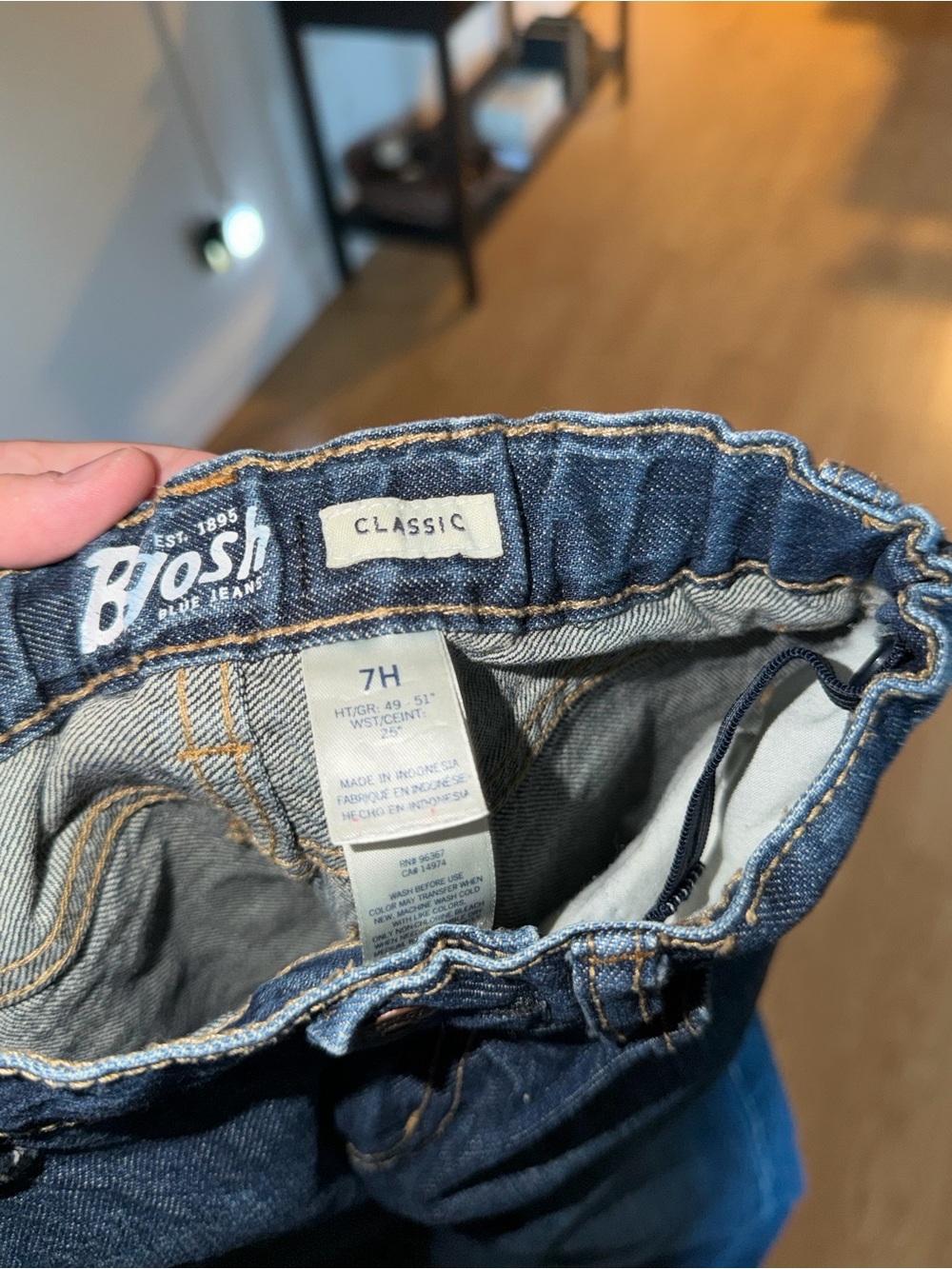 Bosh Classic Girls Bootcut Blue Jeans Size 7H Adjustable Waist Denim - Picture 3 of 4